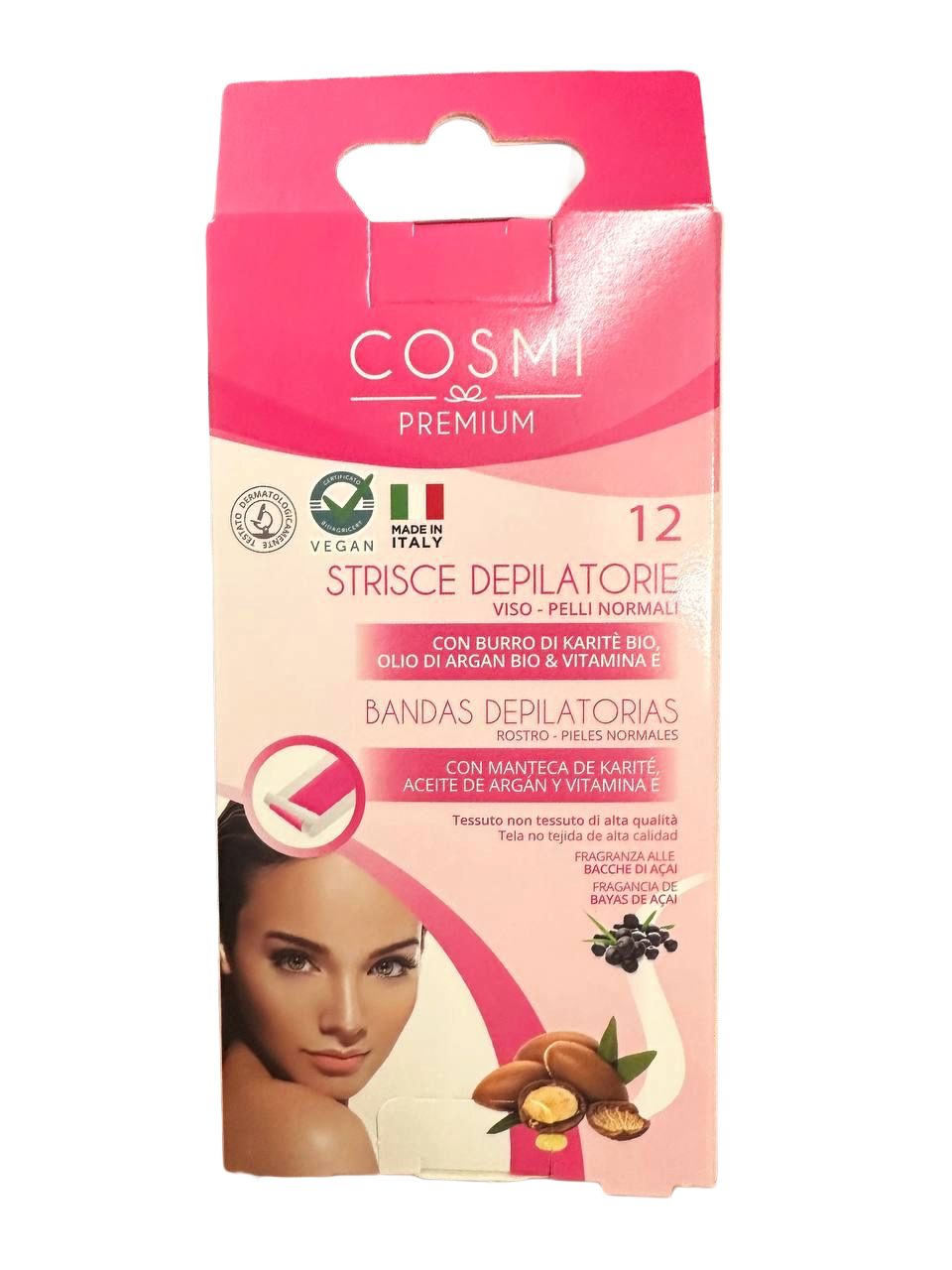 COSMI Strisciee Depilatorie Viso Pelli Normali 12 Pz